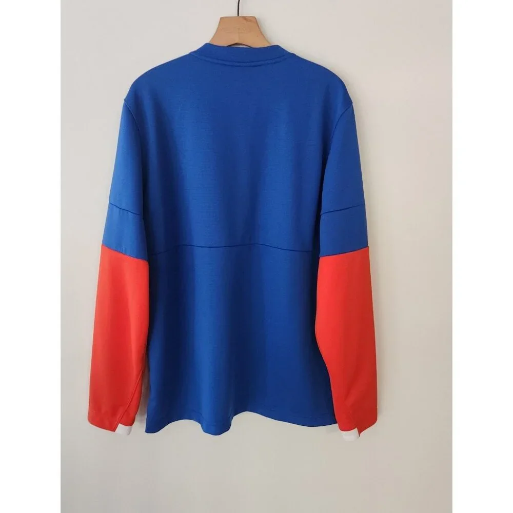 Nike Therma Football Sideline 1/2 Zip Pullover Royal Blue‎ Orange Mens Large NEW